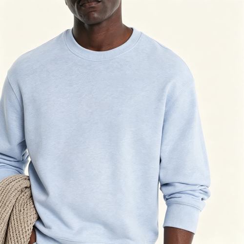 Custom Unisex Light Blue Crew Neck Sweatshirt | OEM Sweatshirt Supplier
