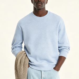 Custom Unisex Light Blue Crew Neck Sweatshirt | OEM Sweatshirt Supplier