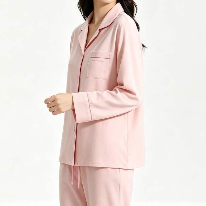 Custom Women's Pink Notch Collar Pajama Set | Private Label Sleepwear Supplier