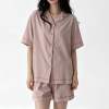 Custom Women's Dusty Rose Notch Collar Pajama Short Set | Private Label Sleepwear Supplier