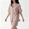Custom Women's Dusty Rose Notch Collar Pajama Short Set | Private Label Sleepwear Supplier