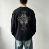 Custom Men's Black Front & Back Graphic Crew Neck Sweatshirt | Streetwear Graphic Sweatshirt Manufacturer