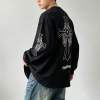 Custom Men's Black Front & Back Graphic Crew Neck Sweatshirt | Streetwear Graphic Sweatshirt Manufacturer