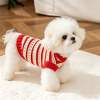 Custom Red & White Knit Pet Sweater | OEM Dog Knitwear Manufacturer