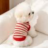 Custom Red & White Knit Pet Sweater | OEM Dog Knitwear Manufacturer