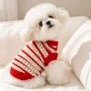 Custom Red & White Knit Pet Sweater | OEM Dog Knitwear Manufacturer