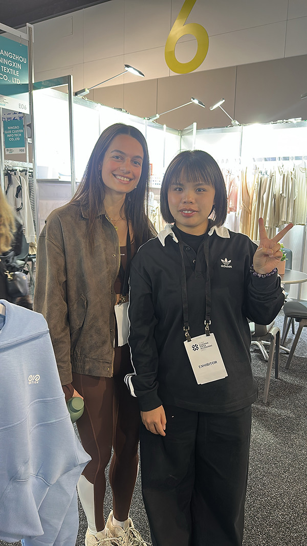 Apparel sourcing discussion at our booth during Global Sourcing Expo Australia 2025 in Sydney