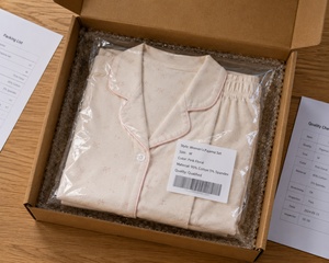 Loungewear sample packed with garment specifications for development review