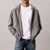 Custom French Terry Oversized Zip Hoodie | Embroidered Logo Hoodie OEM