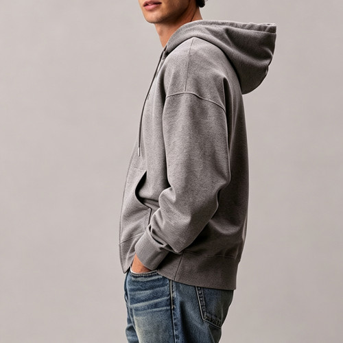 Custom French Terry Oversized Zip Hoodie | Embroidered Logo Hoodie OEM