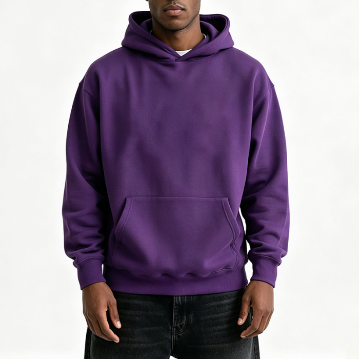 Custom Unisex Oversized Purple Pullover Hoodie | OEM Hoodie Supplier