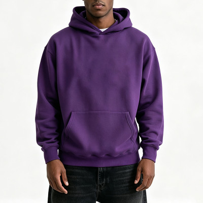 Custom Unisex Oversized Purple Pullover Hoodie | OEM Hoodie Supplier