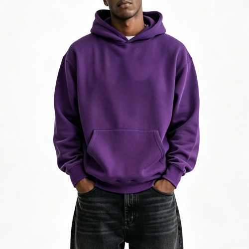 Custom Unisex Oversized Purple Pullover Hoodie | OEM Hoodie Supplier