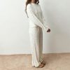 Custom Floral Openwork Knit Pajama Set | Women's Sleepwear OEM
