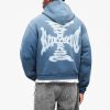 Oversized Blue Graphic Full-Zip Hoodie with Kangaroo Pocket | Streetwear OEM
