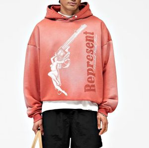 Custom Graphic Drop-Shoulder Hoodie with Distressed Rib Trims | Private Label Streetwear