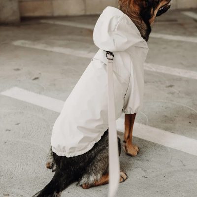 Packable Hooded Dog Raincoat with Leash Attachment | Custom Dog Rainwear Supplier