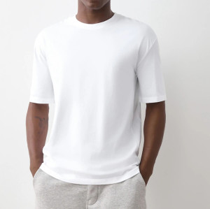 White Relaxed Fit Polyester Crew Neck T-Shirt Manufacturer