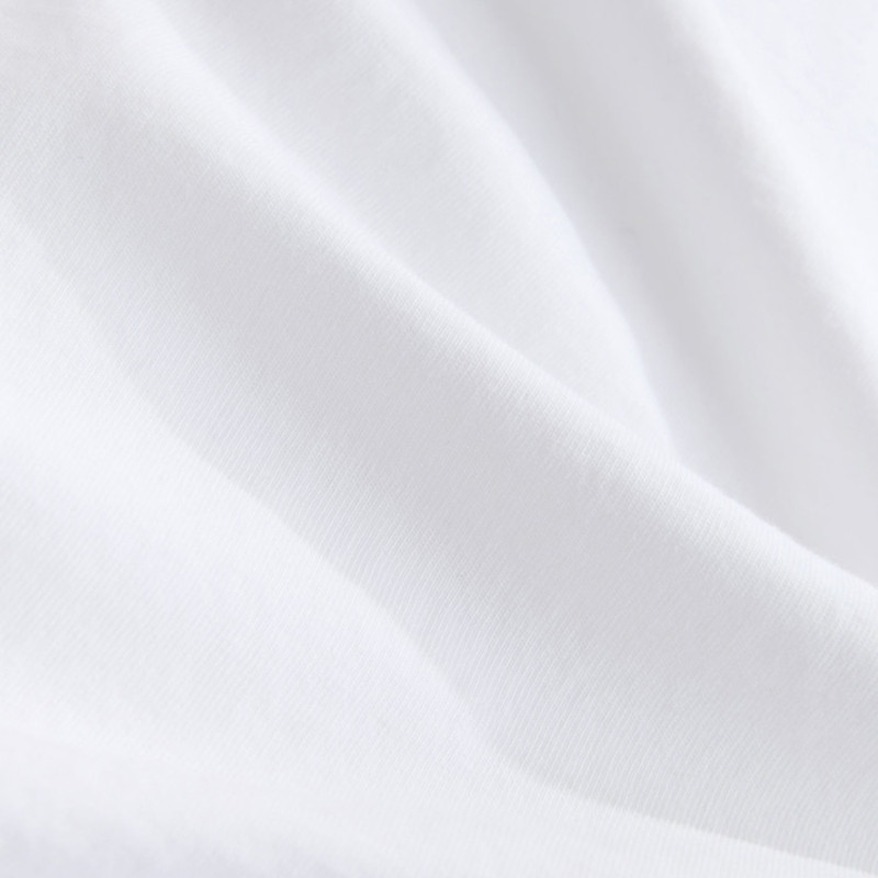 Close-up of white T-shirt fabric