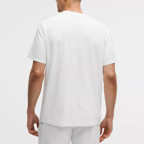 White Striped Mesh Crew Neck T-Shirt Manufacturer