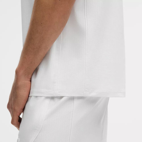 White Striped Mesh Crew Neck T-Shirt Manufacturer