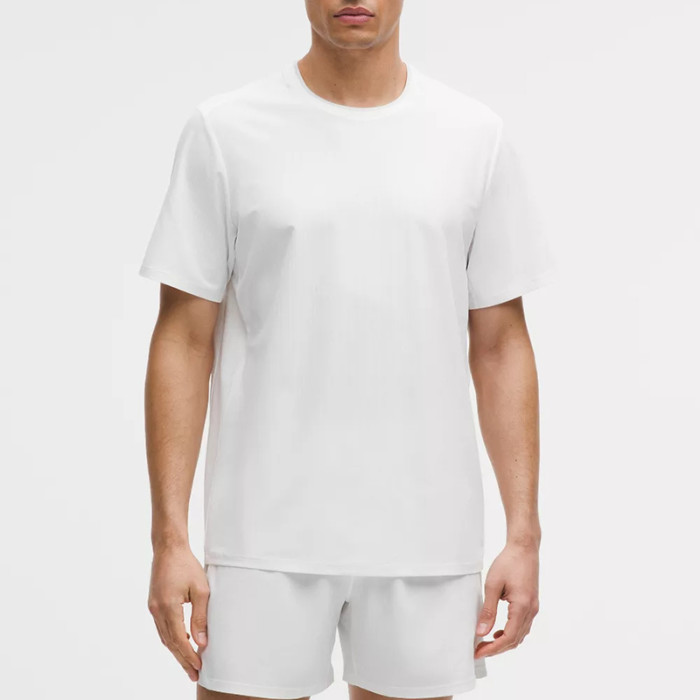 White Striped Mesh Crew Neck T-Shirt Manufacturer