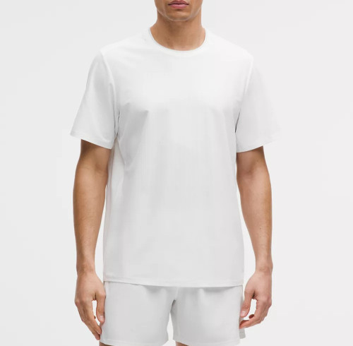 White Striped Mesh Crew Neck T-Shirt Manufacturer