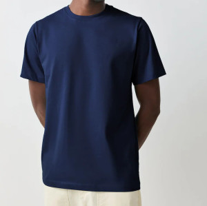 Navy Blue Plain Polyester Crew Neck T-Shirt Manufacturer