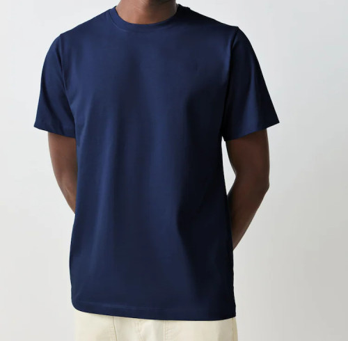 Navy Blue Plain Polyester Crew Neck T-Shirt Manufacturer