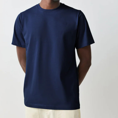 Navy Blue Plain Polyester Crew Neck T-Shirt Manufacturer