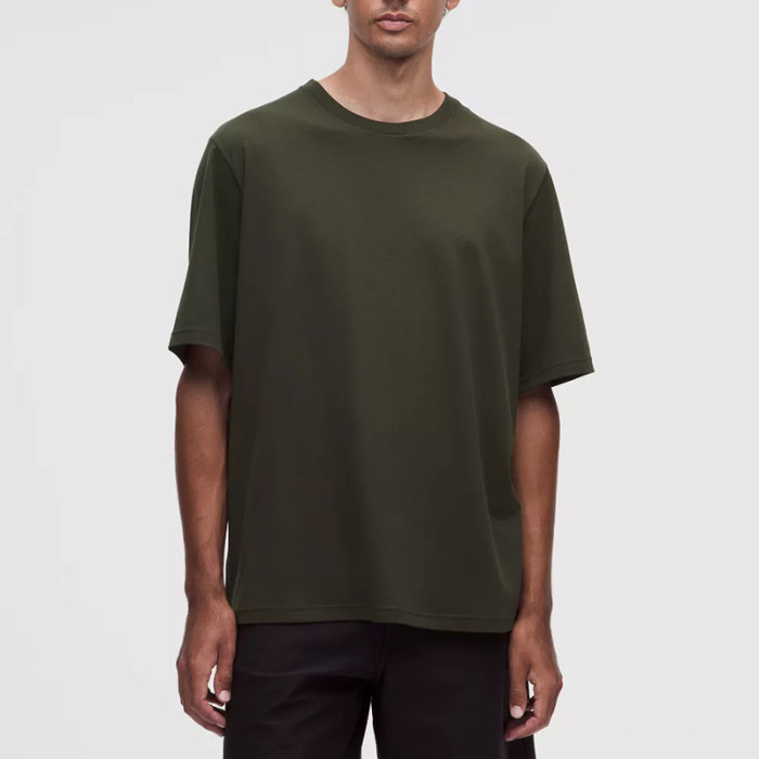Dark Olive Relaxed Fit Polyester Crew Neck T-Shirt Manufacturer