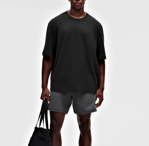 Black Relaxed Fit Polyester Crew Neck T-Shirt Manufacturer