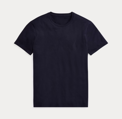 Navy Slim Fit Polyester Knit Crew Neck T-Shirt Manufacturer