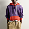 Purple and Orange Color Block Relaxed Fit Hoodie Manufacturer