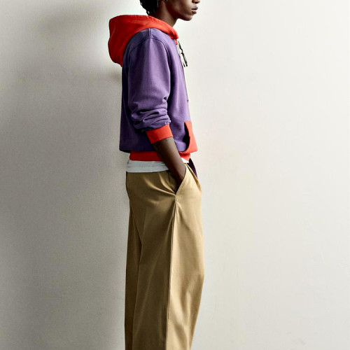 Purple and Orange Color Block Relaxed Fit Hoodie Manufacturer