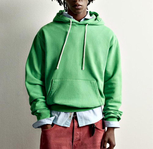 Custom Men's Garment-Washed Relaxed Fit Hoodie | Polyester Oversized Hooded Sweatshirt for Streetwear & Loungewear | OEM Manufacturer