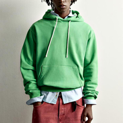 Custom Men's Garment-Washed Relaxed Fit Hoodie | Polyester Oversized Hooded Sweatshirt for Streetwear & Loungewear | OEM Manufacturer