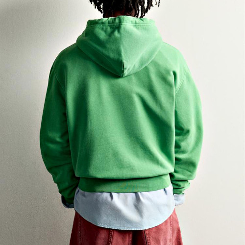 Custom Men's Garment-Washed Relaxed Fit Hoodie | Polyester Oversized Hooded Sweatshirt for Streetwear & Loungewear | OEM Manufacturer