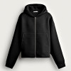 Black Relaxed Fit Full-Zip Hoodie Manufacturer