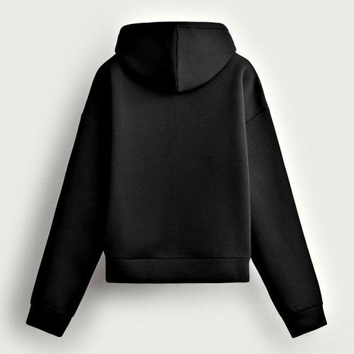 Black Relaxed Fit Full-Zip Hoodie Manufacturer