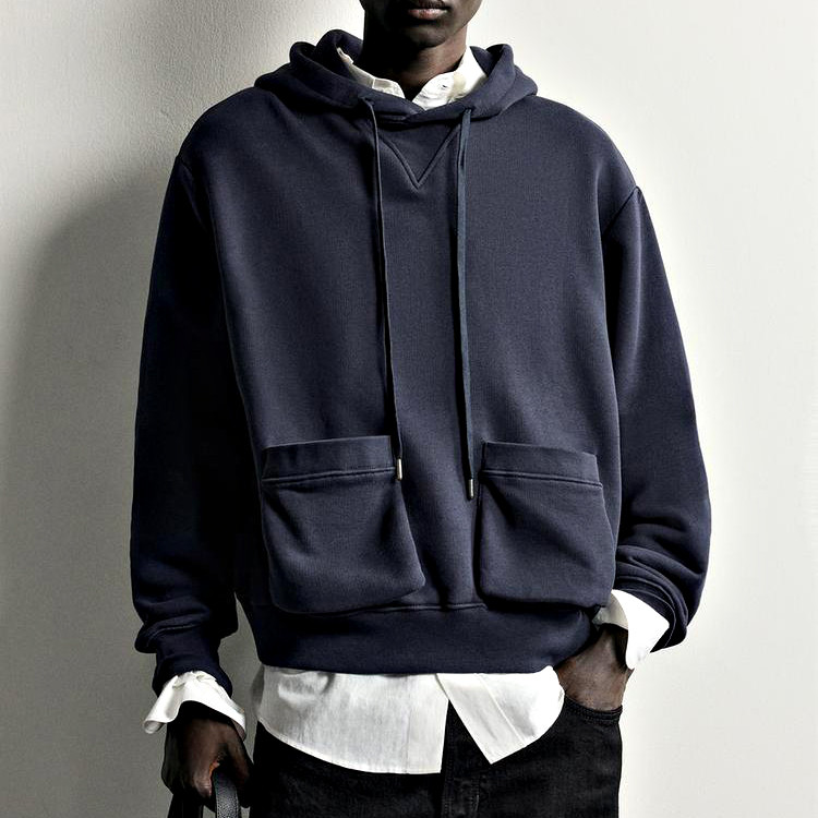 MCD005 brushed inside relaxed fit hoodie front view