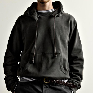 Charcoal Pullover Hoodie Manufacturer | Ribbed Crew Neck Detail