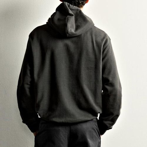 Charcoal Pullover Hoodie Manufacturer | Ribbed Crew Neck Detail