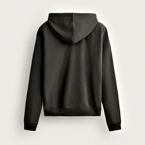 Charcoal Pullover Hoodie Manufacturer | Ribbed Crew Neck Detail