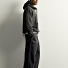 Charcoal Pullover Hoodie Manufacturer | Ribbed Crew Neck Detail