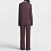 Burgundy Button-Front Pajama Set Manufacturer | Long-Sleeve Piped Trim