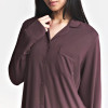 Burgundy Button-Front Pajama Set Manufacturer | Long-Sleeve Piped Trim