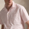 Custom Men's Classic Striped Oxford Shirt | Polyester Short-Sleeve Relaxed Fit with Back Pleat & Chest Pocket | OEM Manufacturer