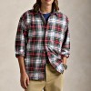 Custom Men's Plaid Oversized Shirt | Polyester Long-Sleeve Button-Down Collar Casual Shirt for Streetwear & Casual Wear | OEM Manufacturer