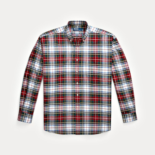 Custom Men's Plaid Oversized Shirt | Polyester Long-Sleeve Button-Down Collar Casual Shirt for Streetwear & Casual Wear | OEM Manufacturer